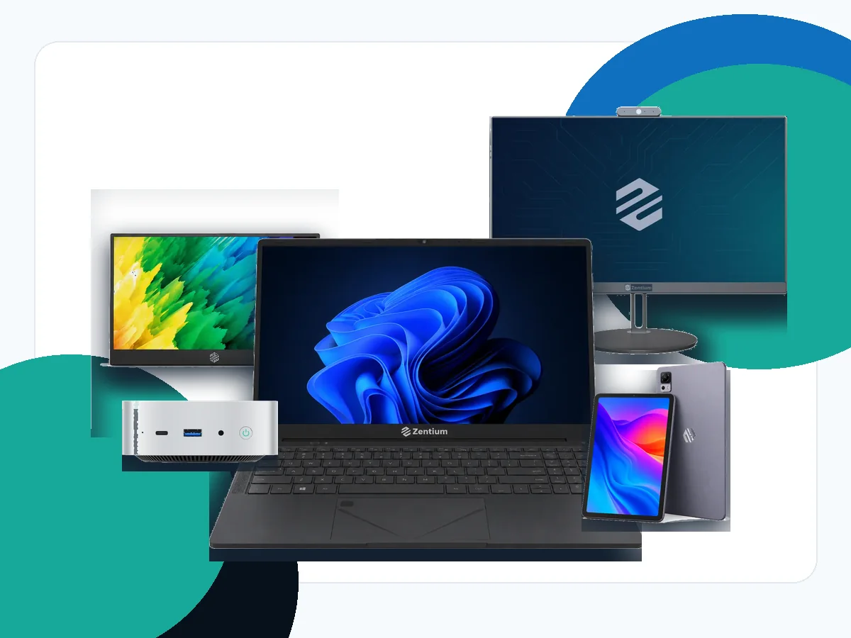Zentium laptops, tablets, Mini PCs, portable monitors and All-in-One computers
